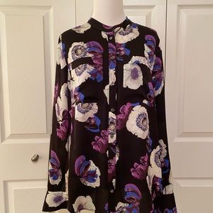 J. Crew floral silk blend blouse size 8